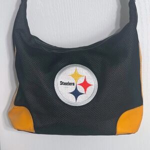 Pittsburgh Steelers NFL Littlearth MVF Mesh Hobo Shoulder Bag Black Yellow Purse